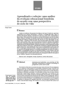 Aprendizado e seleção: uma análise da evolução educacional brasileira de acordo com uma perspecti...