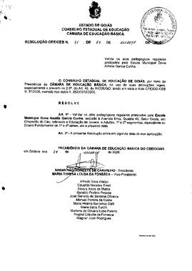 Resolução n. 15 de 14 de mar. de 2006 : Validar os atos pedagógicos regulares praticados pela Esc...
