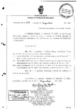 Resolução n. 517 de 03 de dez. de 1996 : Autorizar o Colégio Ômega, nesta Capital para ministrar ...
