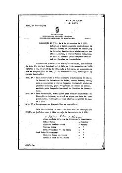 Resolução n. 731 : Autoriza o funcionamento condicional da Escola Normal de Palmeiras de Goiás, n...