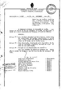 Resolução n. 1629 de 05 de nov. de 1976 : Autoriza em caráter condicional o Colégio Estadual de N...
