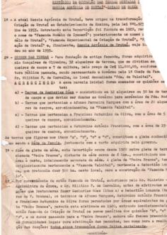 Manuscrito sobre as terras da Escola Agrícola de Urutaí escrito por José de Souza Neves