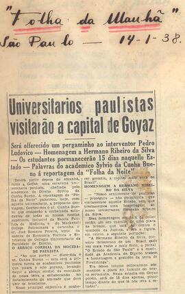 Recorte do Jornal "Folha da Manhã", com a fala de Antonio Sylvio Cunha Bueno, sobre a viagem da E...