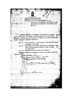 Resolução n. 83 de 10 de dez. de 1965 : Autoriza o funcionamento condicional da Escola Normal de ...
