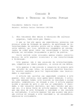 Resoluções do I Encontro Nacional de Alfabetização e Cultura Popular. Comissão B.